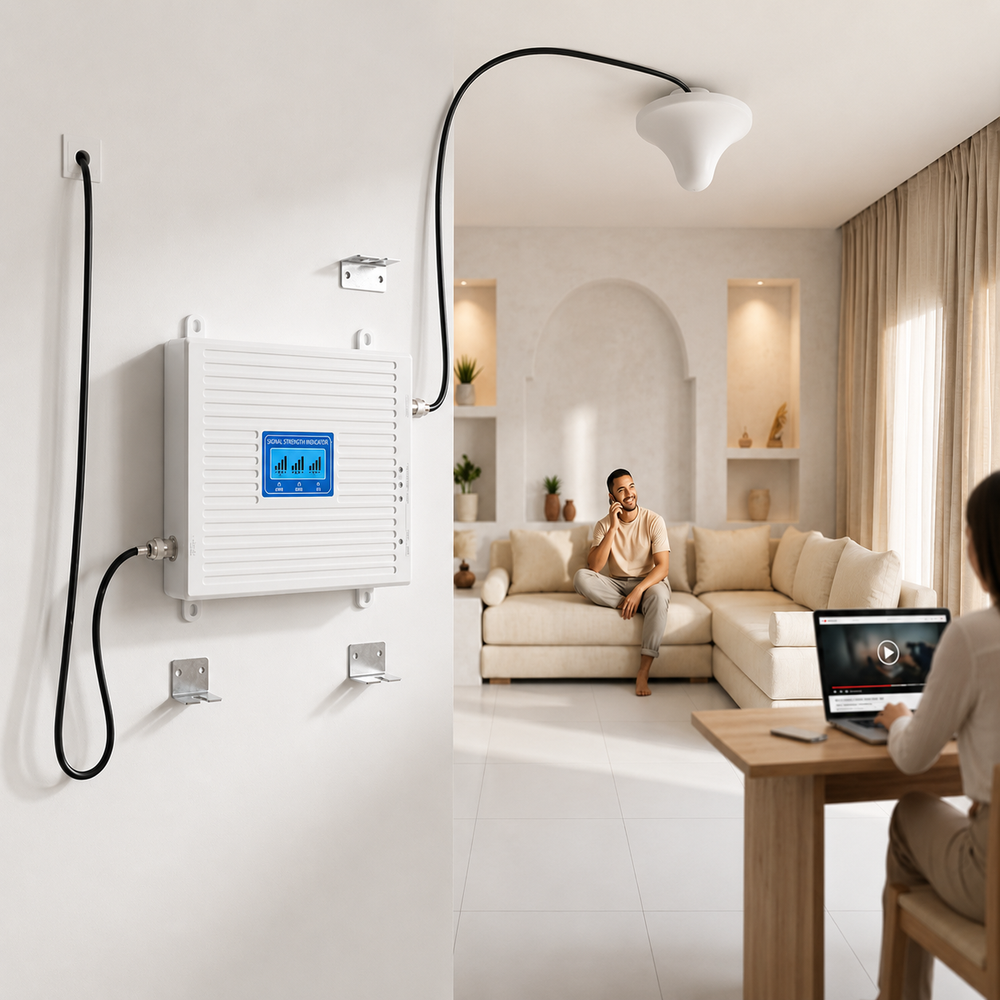 Amplificateur Signal Mobile Tri-Band 4G/5G – Kit Complet Antennes + Câbles